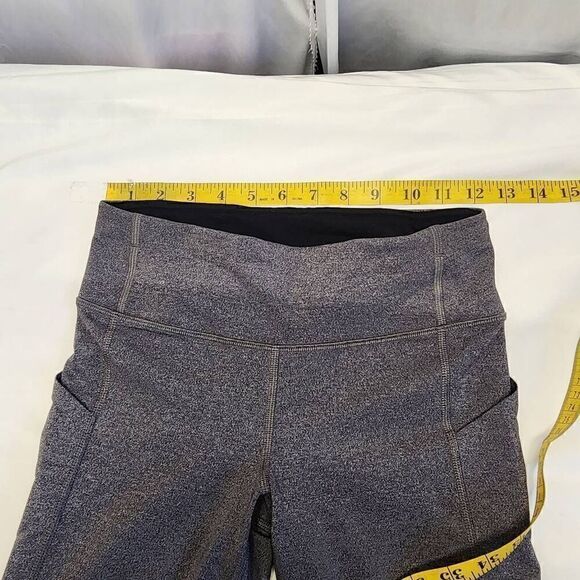 LULULEMON Pace Rival Crop 22” Heathered Black/Black Size 4 D12 - Picture 7 of 13